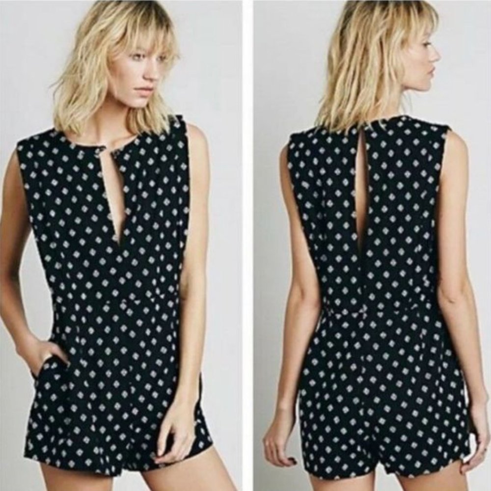 Boxy Black Ashley Romper from Free People